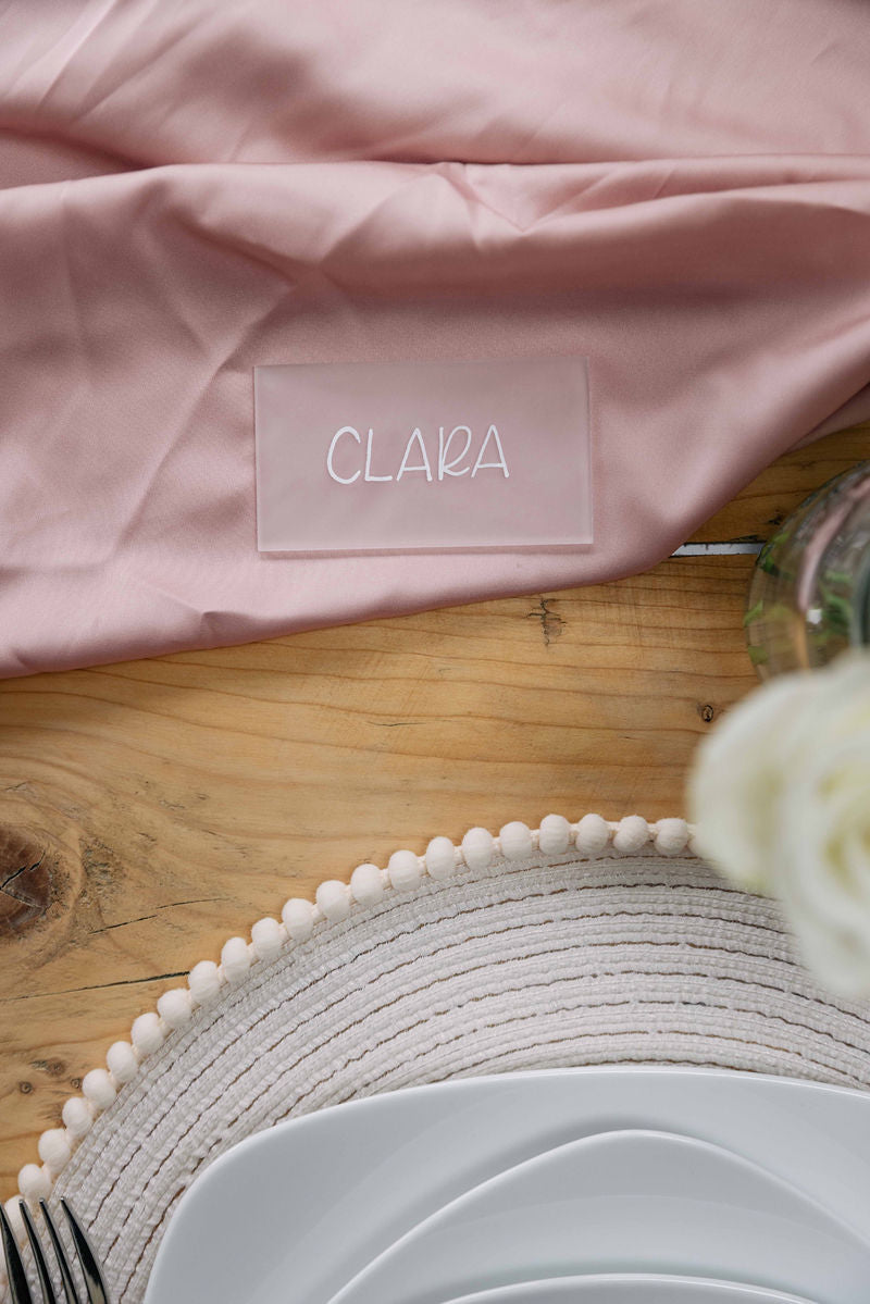"Clara" frosted acrylic Place Name